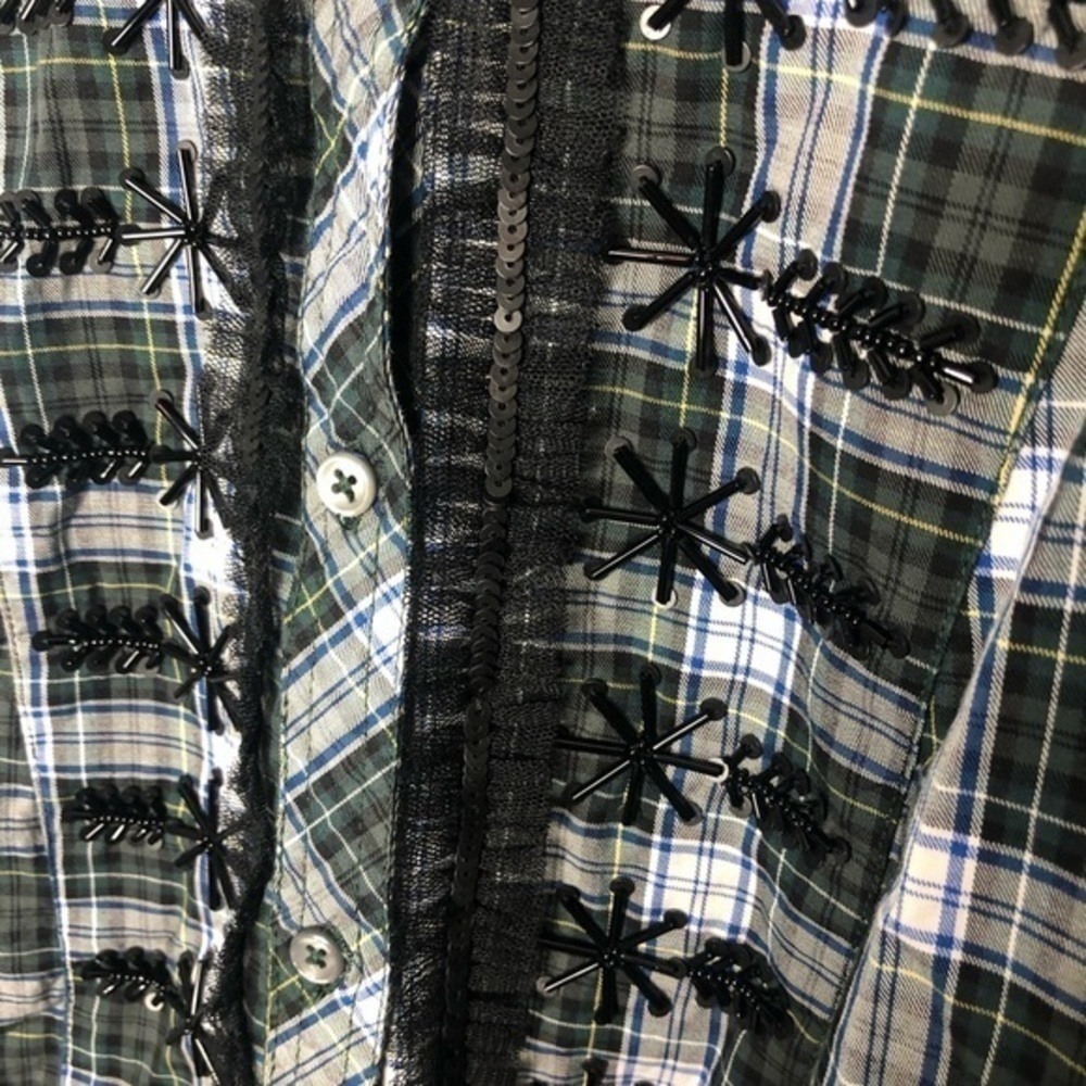 J. Crew embellished button up tartan plaid shirt - Picture 6 of 9